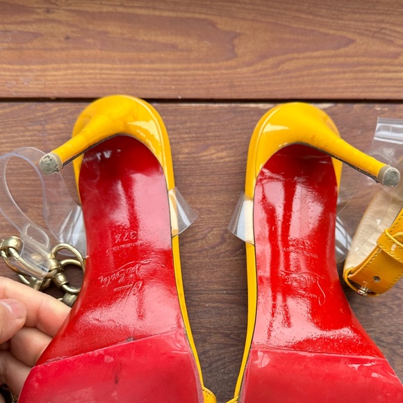 Christian Louboutin Yellow Heeled Sandals - Picture 6 of 7
